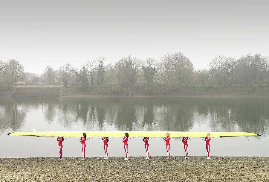 Female Rowers Carrying Scull, Side View Photograph by Adrian Samson Female Rowers Carrying Scull, Side View Photograph by Adrian Samson