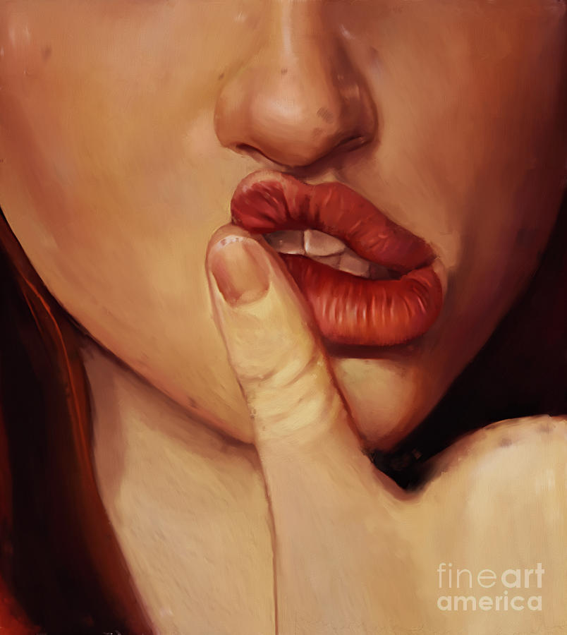 Female Sexiest Lips  Painting by Gull G