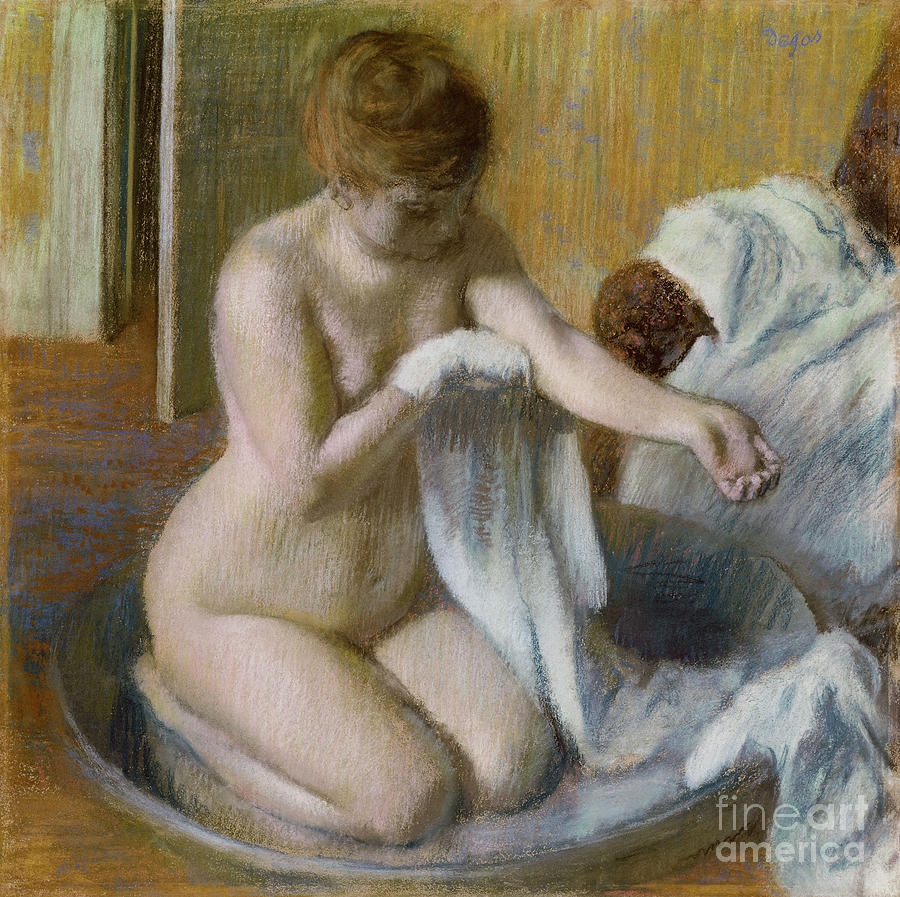Femme Au Tub, Ca. 1883. Artist Degas Drawing by Heritage Images