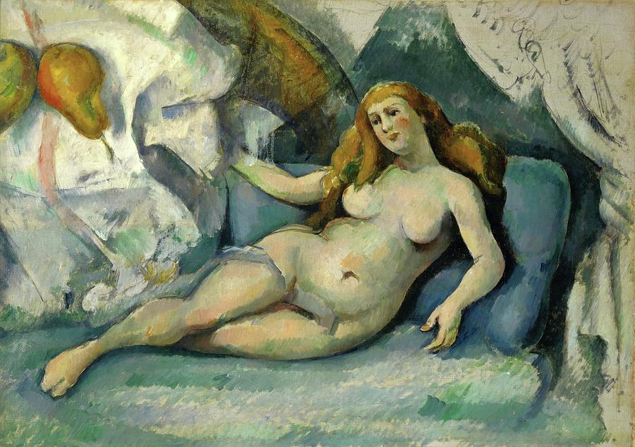 Femme nue -Leda II?- -Female nude -Leda?-,1885 / 87. Canvas,44 x 62 cm. Painting by Paul Cezanne -1839-1906-