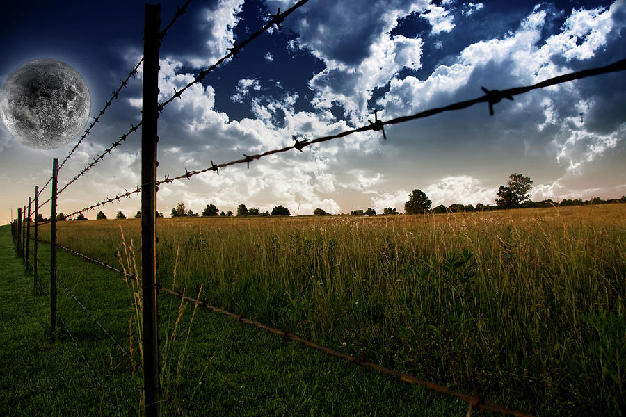 Fence On A Farm Field With Giant Full Photograph by Bruce Rolff