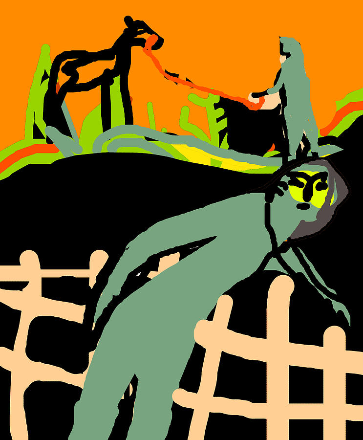 Fence worker by Artist Dot Fence worker by Artist Dot