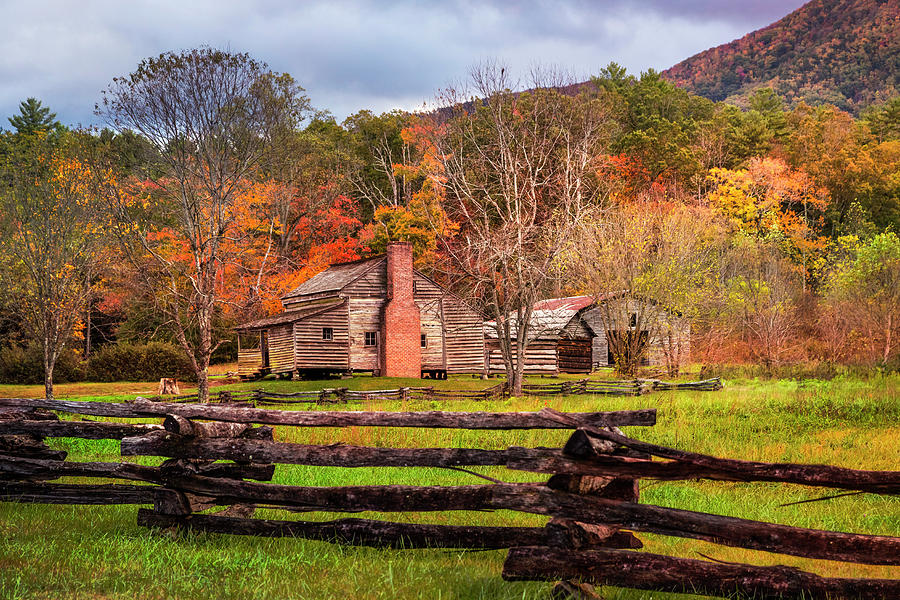Fences and Cabins Cades Cove Photograph by Debra and Dave Vanderlaan