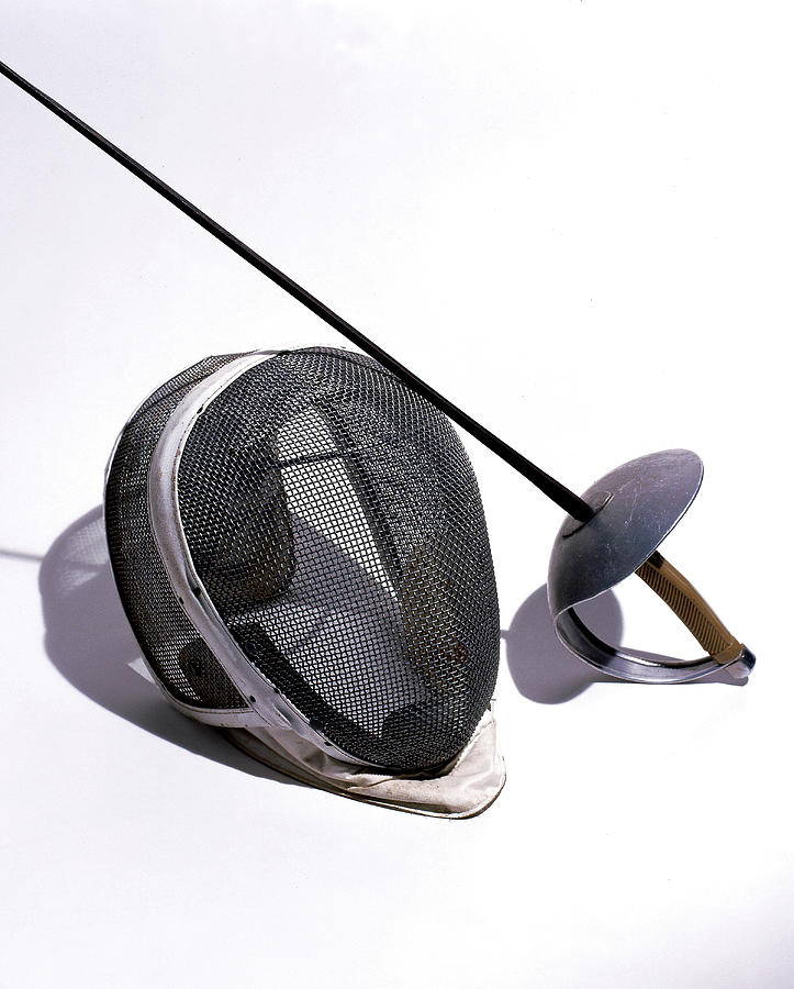 Fencing Helmet And Sword Photograph by Eric Anthony Johnson Fencing Helmet And Sword Photograph by Eric Anthony Johnson