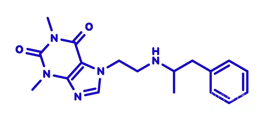 Fenetylline Stimulant Drug Molecule Photograph by Molekuul/science Photo Library