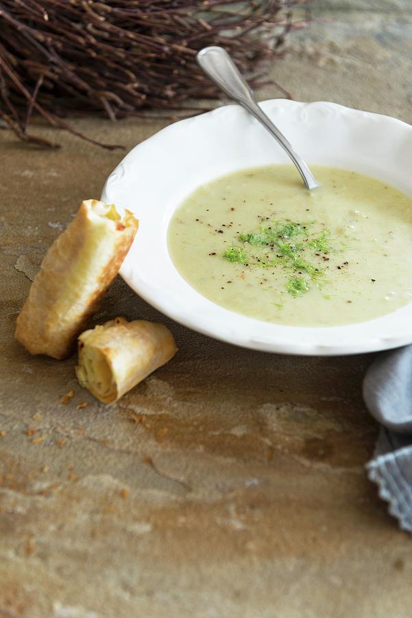 Fennel Soup With Baguette Photograph by Veronika Studer