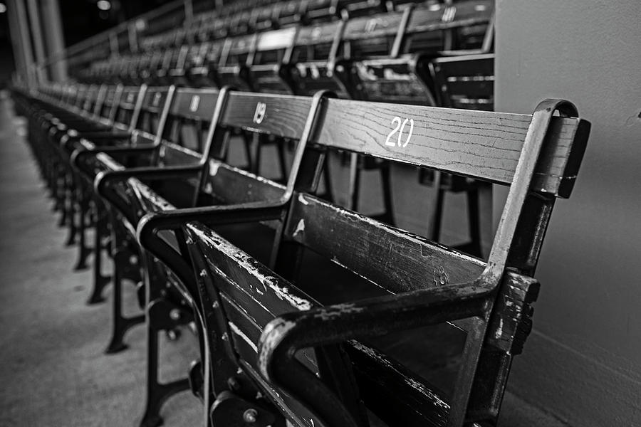 Fenway Park Seats Black and White Boston MA Photograph by Toby McGuire