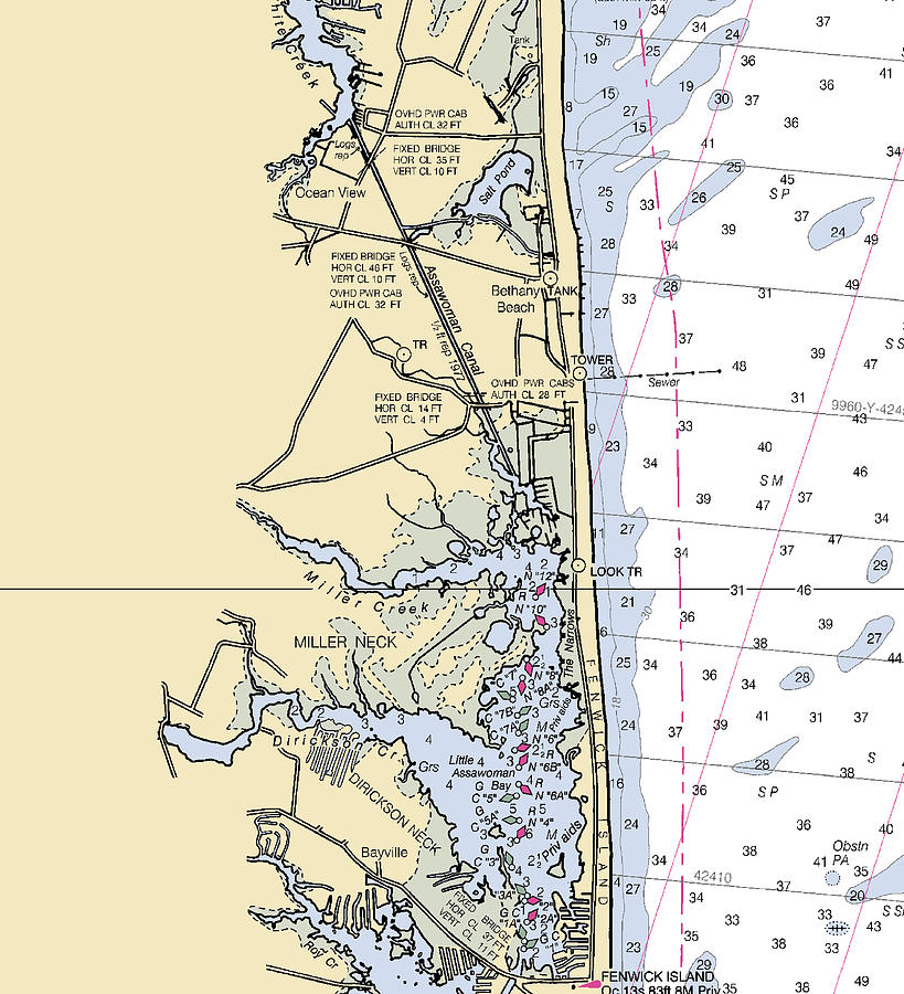 Fenwick Islanddelaware Nautical Chart Mixed Media by Sea Koast Fine