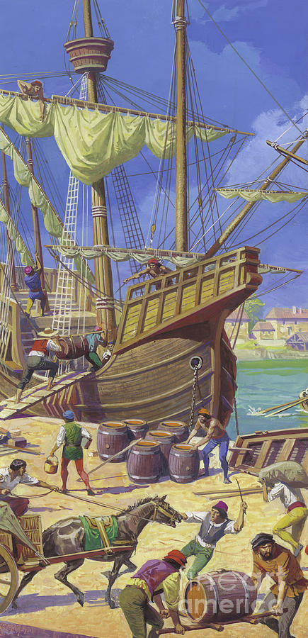 Ferdinand Magellans Fleet by Severino Baraldi