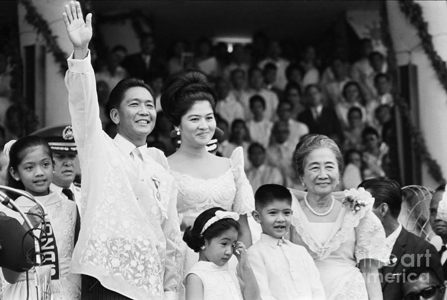 Ferdinand Marcos Waving To Crowd Photograph by Bettmann