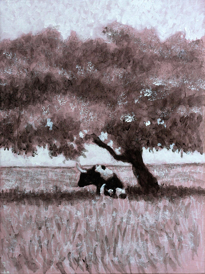 Ferdinand Under The Cork Tree the drawing  Painting by David Zimmerman