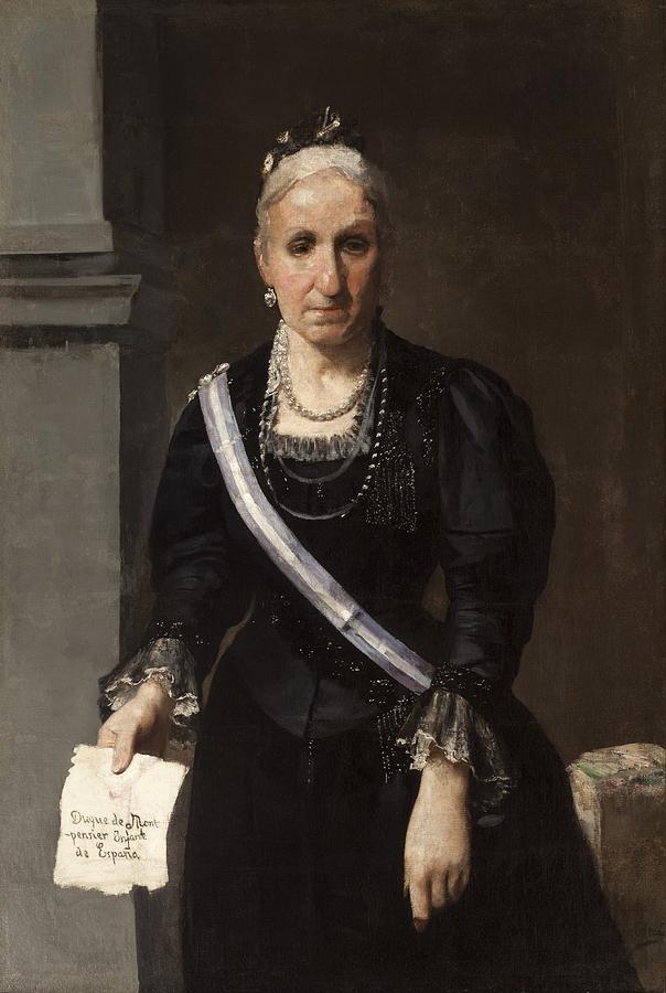 Fernando Tirado / Portrait of the Infanta Maria Luisa, Around 1894, Oil on canvas, 1,18 x 0,80 m. Painting by Fernando Tirado y Cardona -1862-1907-