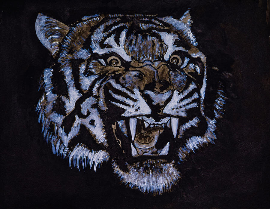 Nature Painting - Ferocious Tiger Totem by Stephen Humphries