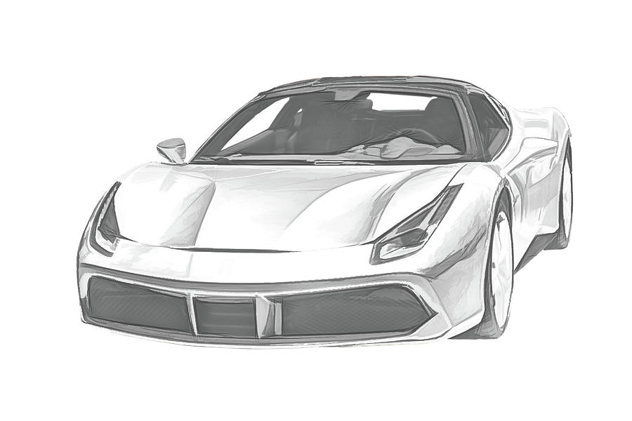 Easy Ferrari Sketch Drawing for Girl