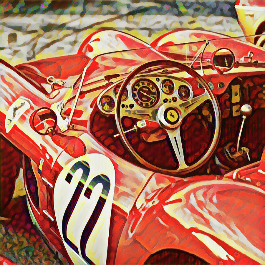 Ferrari Cockpit Digital Art by Gary Grayson