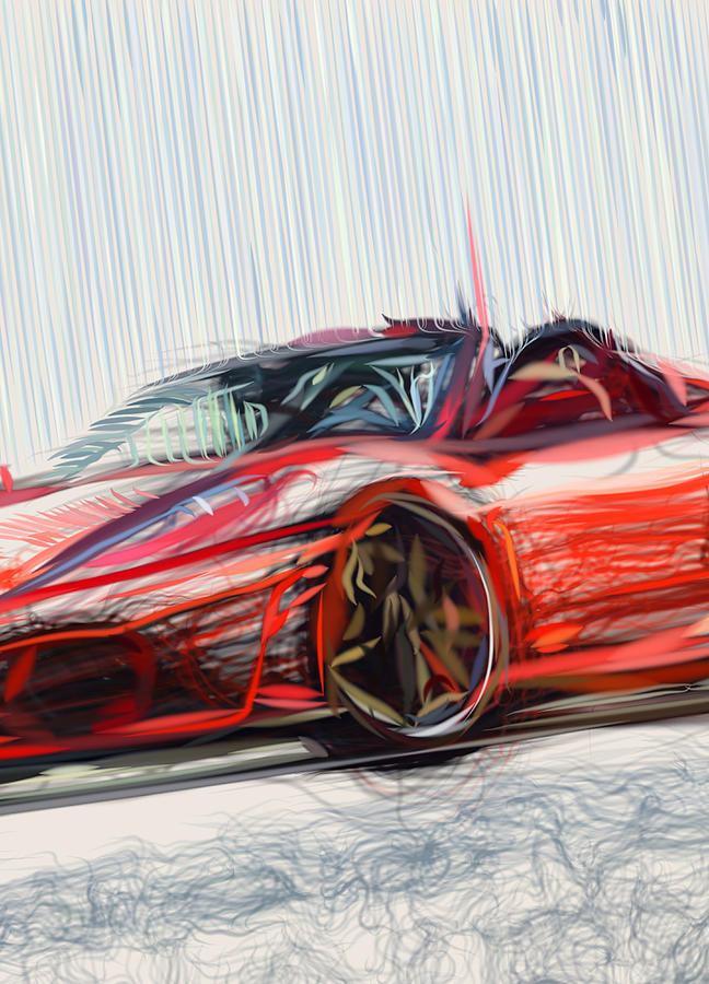 Ferrari F430 Red 2 Drawing Digital Art by CarsToon Concept | Pixels