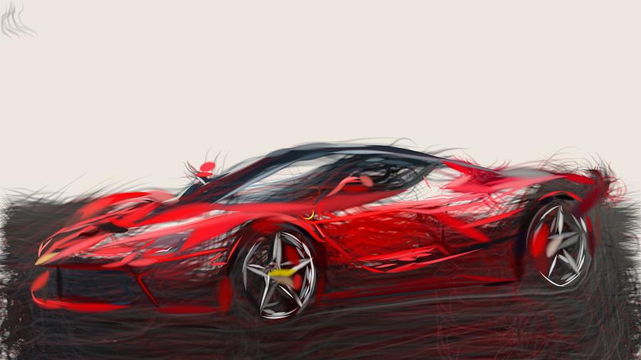 Ferrari LaFerrari Drawing Digital Art by CarsToon Concept