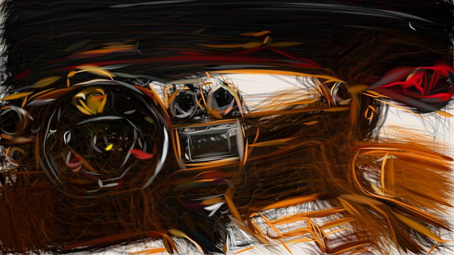Ferrari Scuderia Spider Draw Digital Art by CarsToon Concept