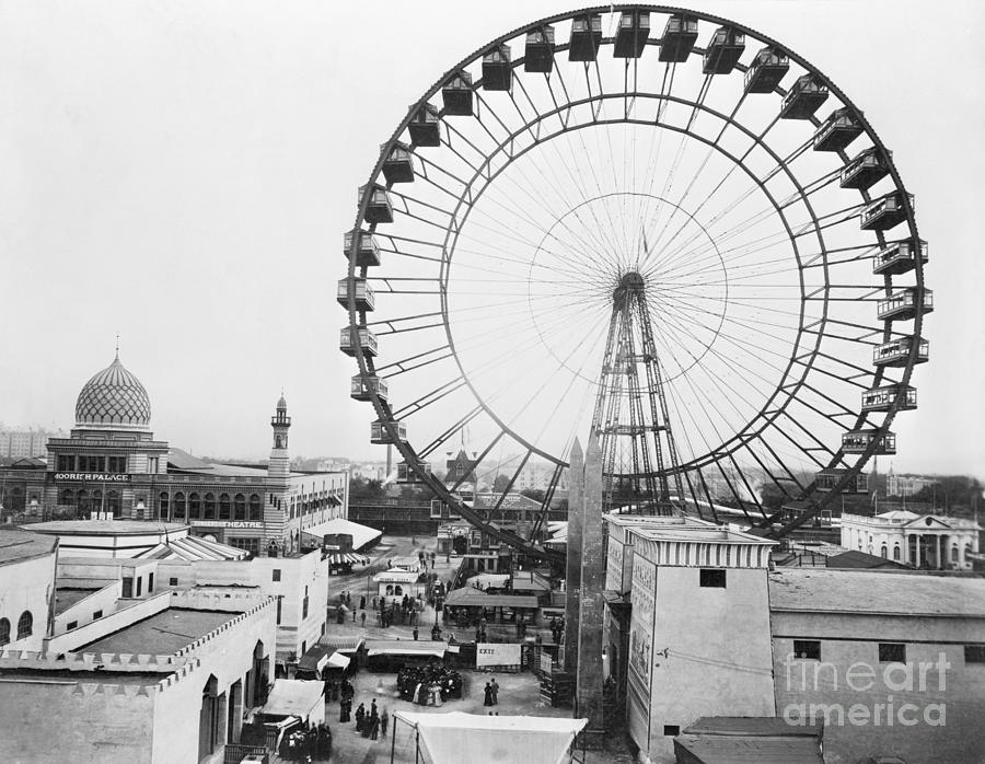 Ferris Wheel At Chicago Exposition Photograph by Bettmann
