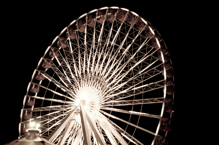 Ferris Wheel At Night Photograph by Stacey newman