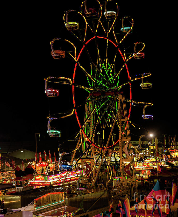 Ferris Wheel At Night Photograph by Wendyolsenphotography