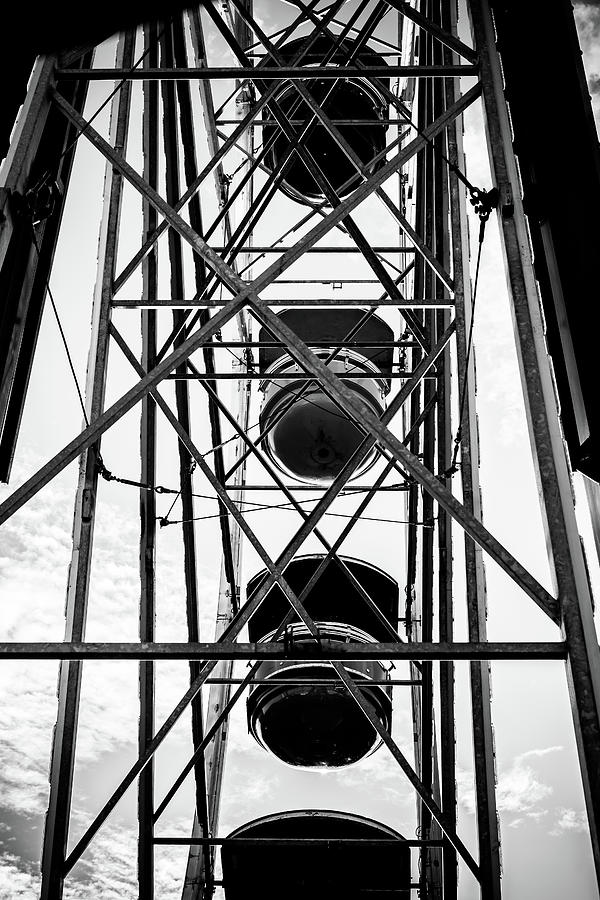 Ferris Wheel in Black and White Photograph by Anthony Doudt