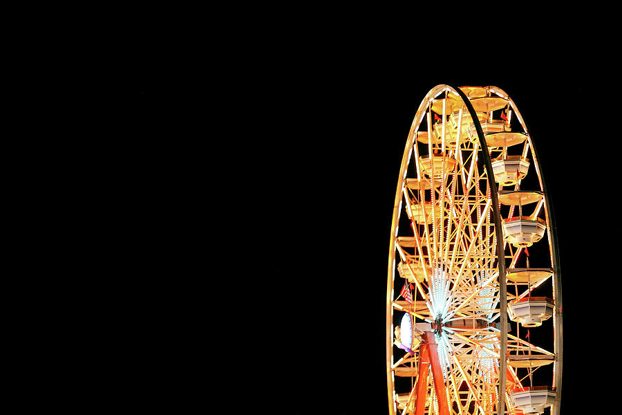 Ferris Wheel on Black Photograph by Todd Klassy