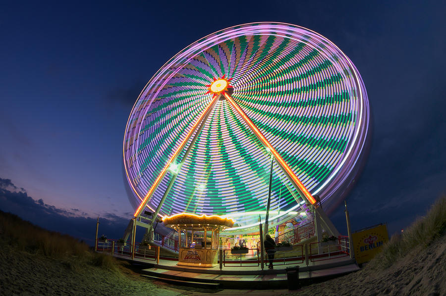Beach Photograph - Ferris Wheel On The Beach II by Ralf Prien