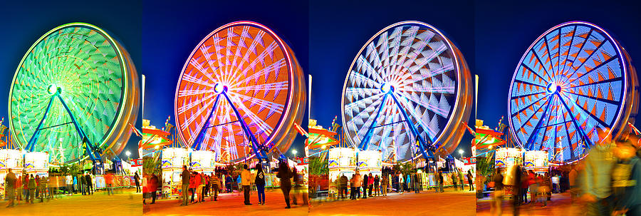 Ferris wheel pano work C Photograph by David Lee Thompson