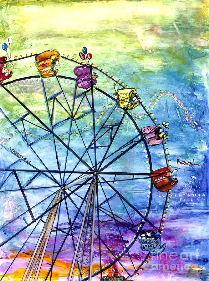 Ferris Wheel Play - Painting Painting by Patty Donoghue