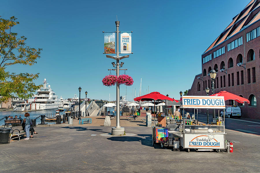 Ferry Boat At Harbor, Boston, Ma Digital Art by Laura Zeid