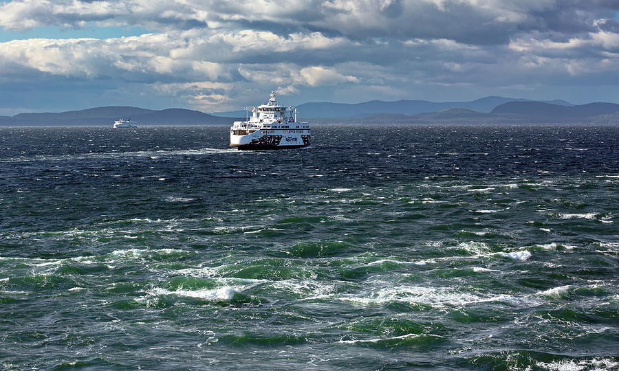  Ferry in The Strait of Georgia  Photograph by Alex Lyubar