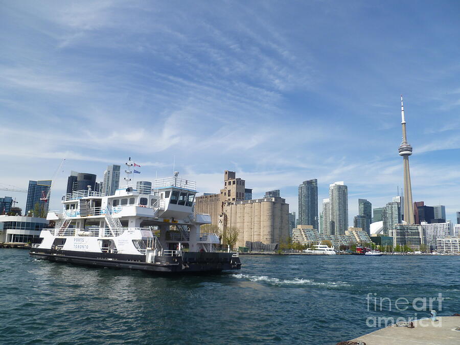 Skyscraper Photograph - Ferry Service for Billy Bishop Toronto City Airport by Lingfai Leung