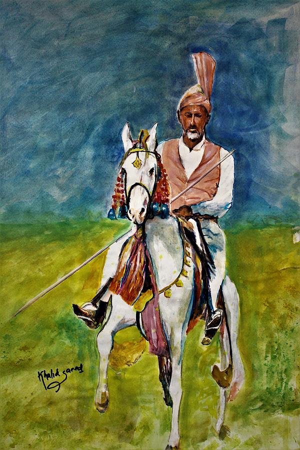 Horse Painting - Festival participation. by Khalid Saeed