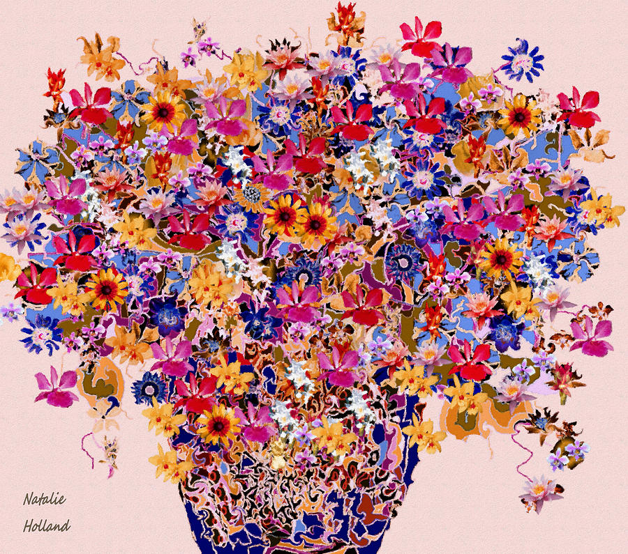 Festive Blossoms Painting by Natalie Holland
