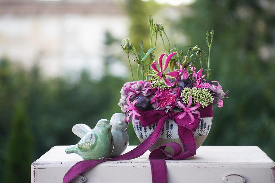 Festive Bouquet With Eustoma & Carnations Photograph by Alicja Koll