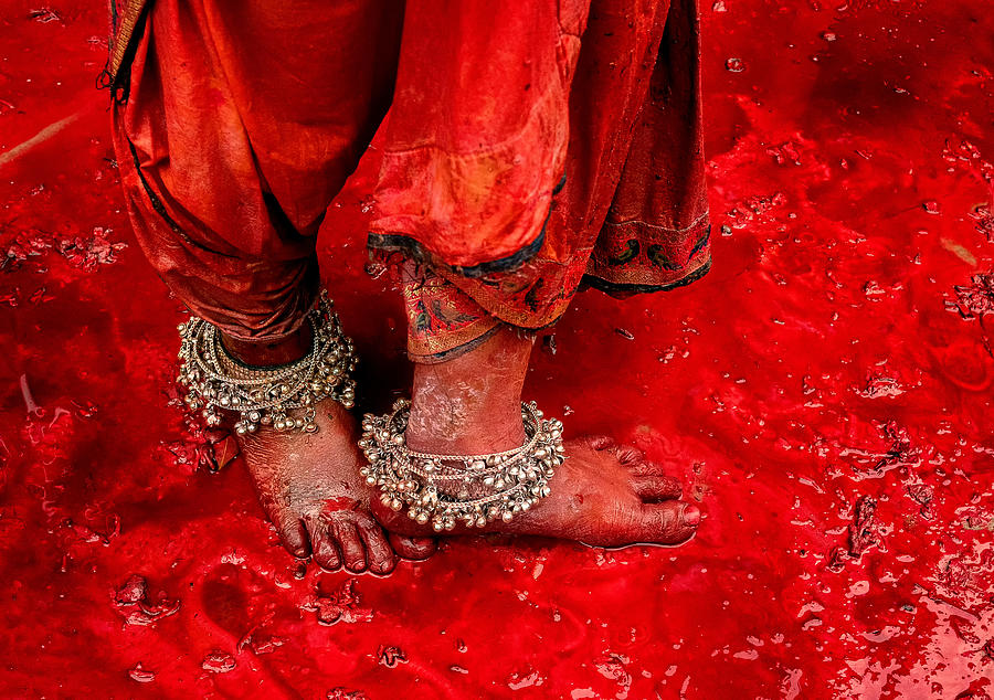 Red Photograph - Festive Feet by Jassi Oberai Red Photograph - Festive Feet by Jassi Oberai