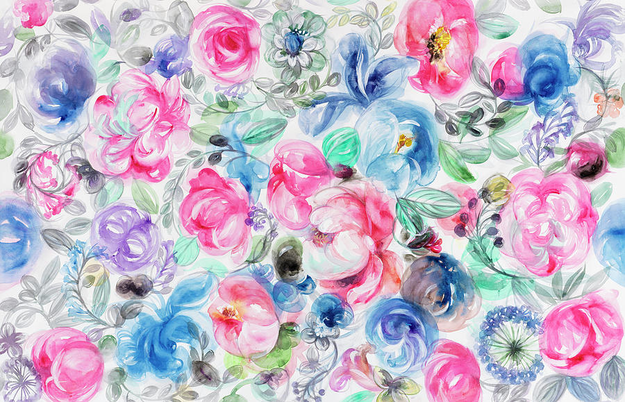 Pattern Painting - Festive Flower Patterns V by Li Bo