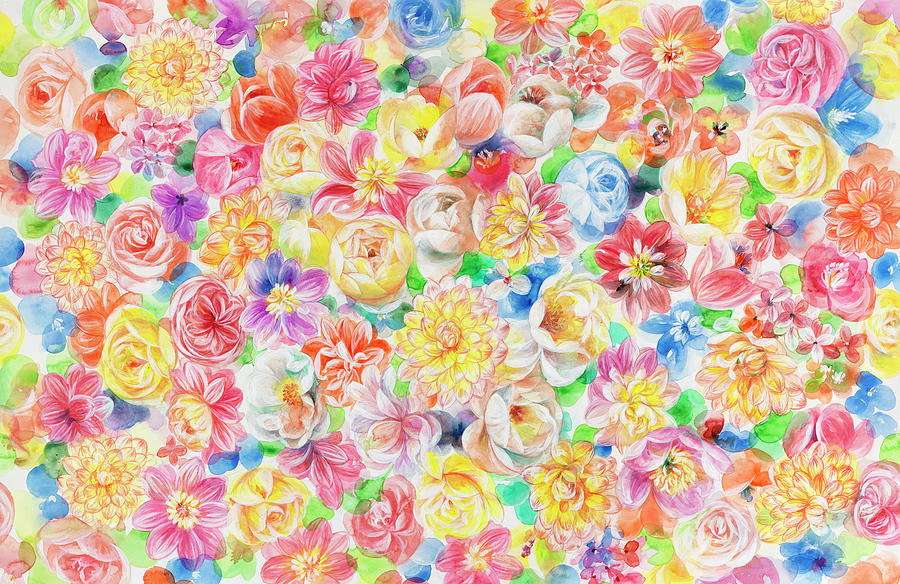 Pattern Painting - Festive Flower Patterns Vii by Li Bo