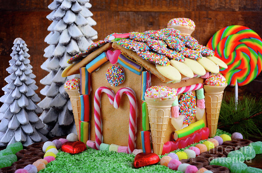 Festive Gingerbread House Photograph by Milleflore Images