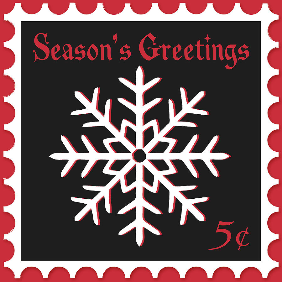 Christmas Digital Art - Festive Holiday Stamp I by Sd Graphics Studio