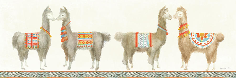 Animal Painting - Festive Llama V by Danhui Nai