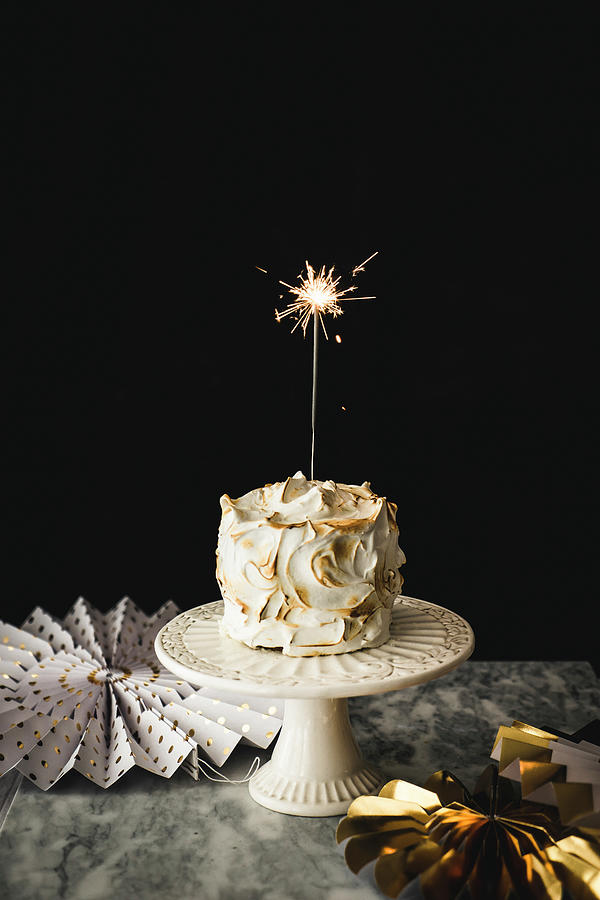 Festive Meringue Cake Photograph by Marielou Photography