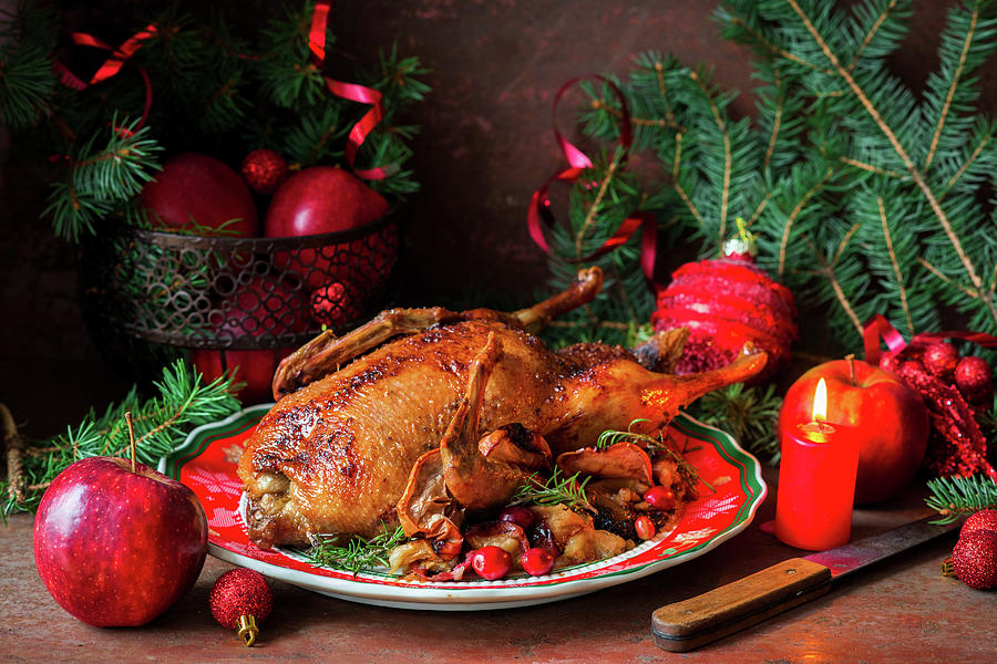 Festive Roast Duck For Christmas Photograph by Irina Meliukh