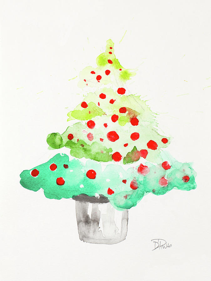 Christmas Painting - Festive Tree by Patricia Pinto