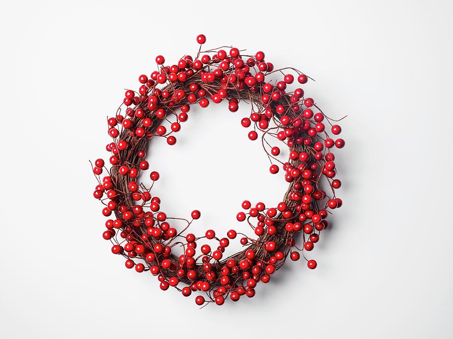 Festive Wreath Of Berries Photograph by Rene Comet