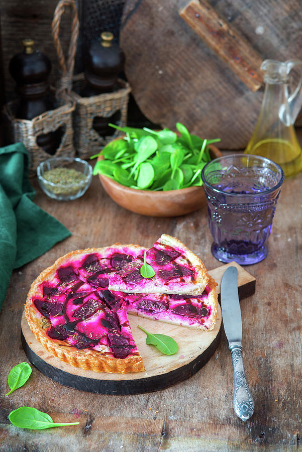 Feta And Beetroot Pie Photograph by Irina Meliukh