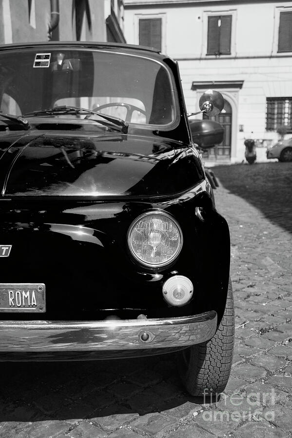 Fiat 500 Black and White in Rome Photograph by Stefano Senise