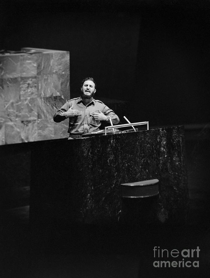 Fidel Castro Addressing The United Photograph by Bettmann