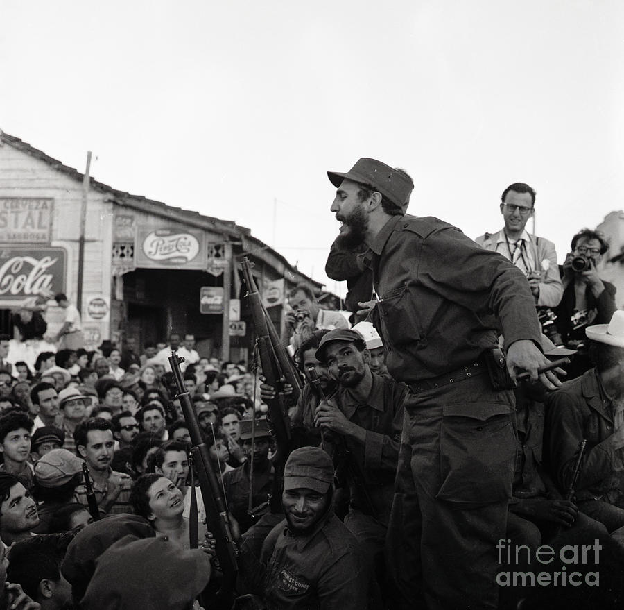 Fidel Castro During March Photograph by Bettmann